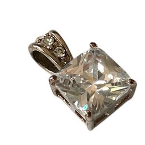 Womens Square Pendant & 925 Necklace Fashion Jewelry Cubic Zirconia